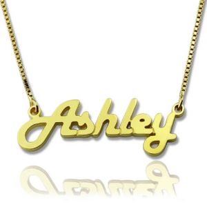 Retro Stylish Name Necklace 18K Gold Plated