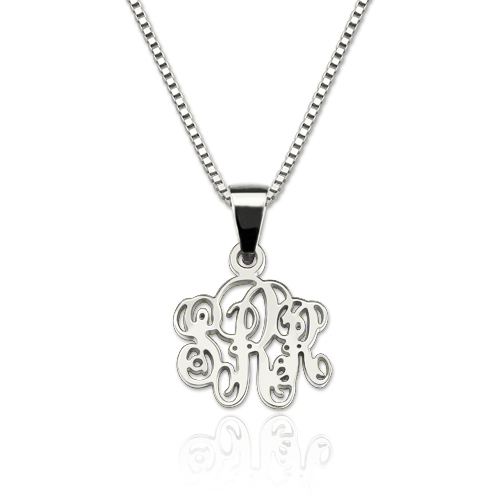 Personalized XS Monogram Necklace Sterling Silver