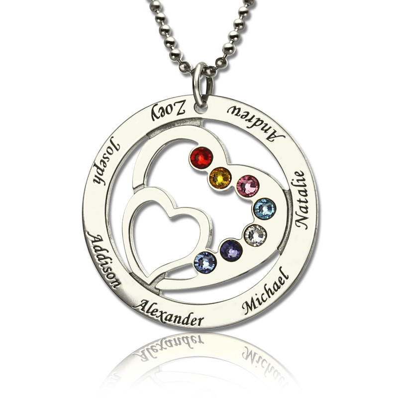 mothers day necklace with names and birthstones