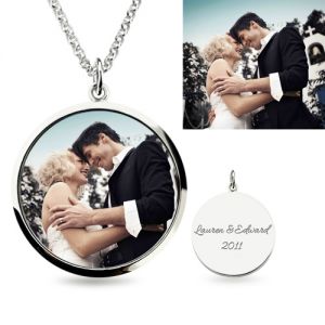 Sterling Silver Jewelry:  Engraved Epoxy Color Photography Necklace 
