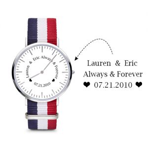 Classic Custom Women's Watch with Your Text Design Nylon Band