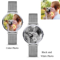 Man/Women Stainless Steel Photo Watch