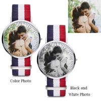 Valentine's Day Gift Classic Photo Watch For Women Nylon Strap
