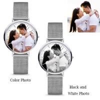 Valentine's Day Gift Man/Women Stainless Steel Photo Watch
