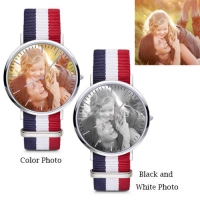 2018 Christmas Day Gift Classic Photo Watch For Women Nylon Strap