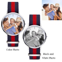 Fashion Style Men's Personalized Photo Nylon Strap Watch