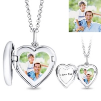 Personalized Engraved Heart Photo Locket, Gift for Woman/Mom/Her/Lover