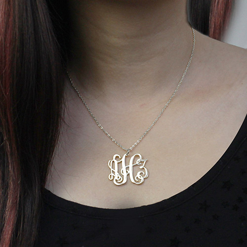 Personalized Taylor Swift Monogram Necklace Sterling Silver