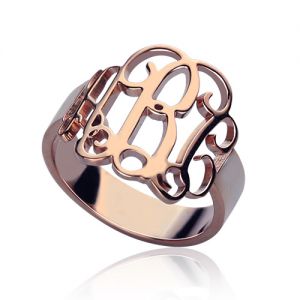 Personalized Rose Gold Monogram Ring