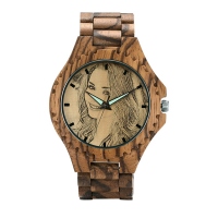 Photo Engraved Unique Zebra Wood Watch